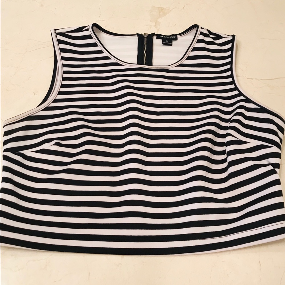 Black & White striped crop top by I ❤️ Ronson